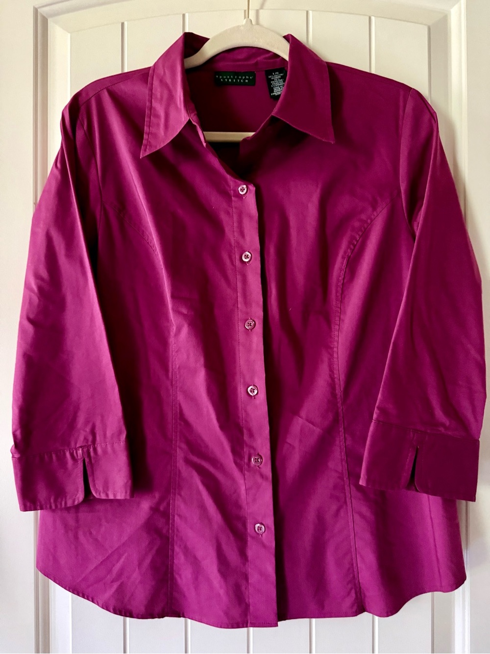 Apostrophe Fuchsia Button-Down Shirt with Pointed Collar
